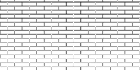 Fototapeta premium White brick blank home wall texture copy for space panorama white tiles and black joints. white brick wall used for background.