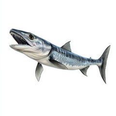 Naklejka premium Great Barracuda Fish with Open Mouth.