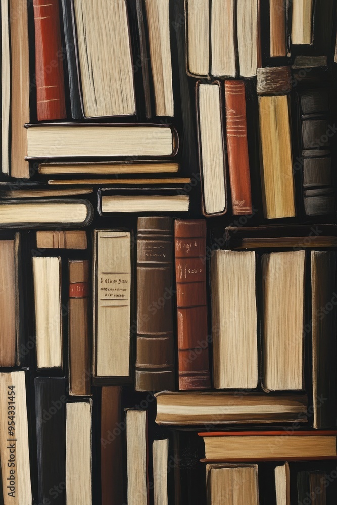 Aufkleber creative display of vertical books with open pages
