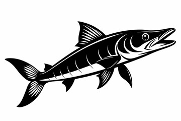 A pike silhouette vector illustration 
