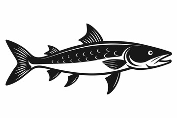 A pike silhouette vector illustration 

