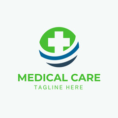 Obraz premium Medical Care Technology logo for design, medical template logo 