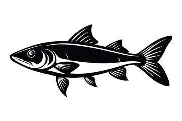 A pike silhouette vector illustration 
