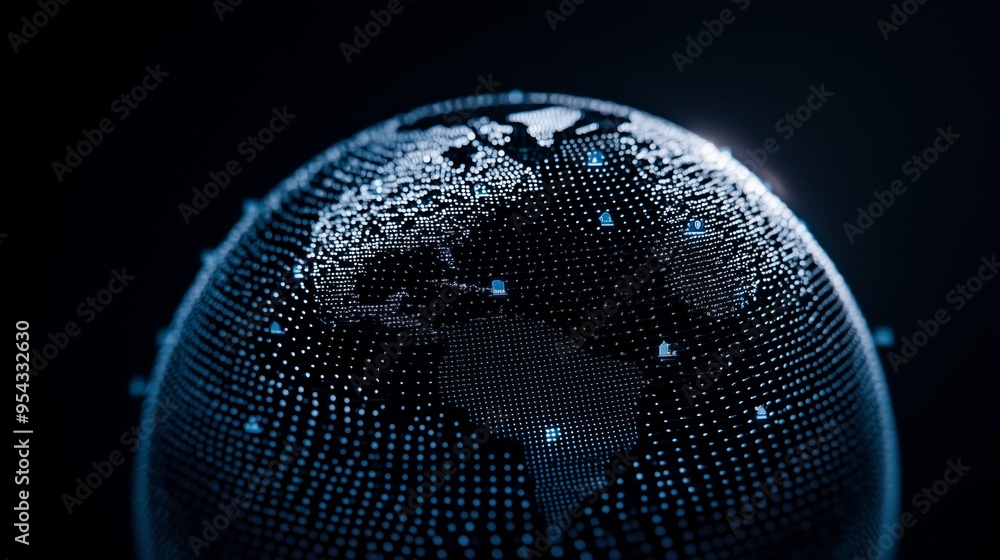 Aufkleber abstract dot matrix digital illustration technology business network theme pattern represent data sc