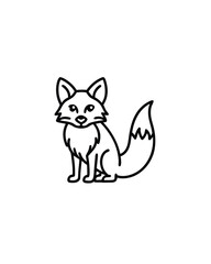 Editable stroke vector of a cartoon fox with a bus (13).