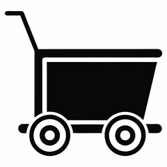  Handcart icon silhouette vector illustration 
