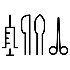 Surgery equipment icon in thin line style vector illustration graphic design