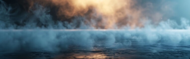 Fototapeta premium Fog smoke white smog clouds on floor.