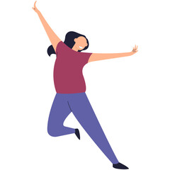 Illustration of a Jumping Person Character. Isolated Flat Vector Graphic Design