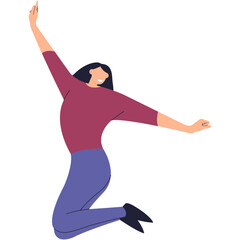 Illustration of a Jumping Person Character. Isolated Flat Vector Graphic Design