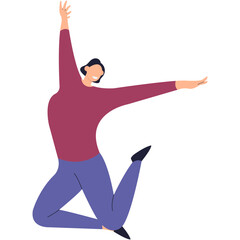 Illustration of a Jumping Person Character. Isolated Flat Vector Graphic Design