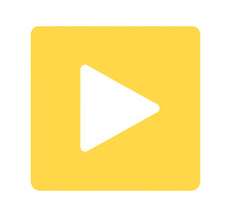 シンプルな黄色の再生ボタン