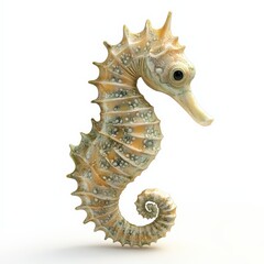 Fototapeta premium Seahorse with White Background.