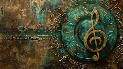 Fototapeta premium Beautiful work of art in the form of tribal clef. ai generated image