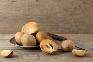 Ellipsoid Berry Fruit of Manilkara zapota, Sapodilla