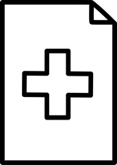 Obraz premium Cross medicine paper document icon. Replaceable vector design.