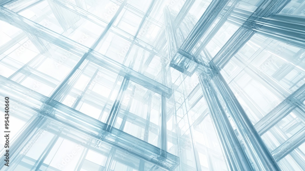 Poster abstract glass structure futuristic architecture modern design geometric pattern