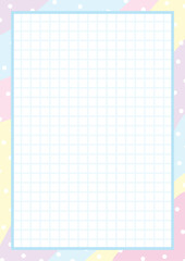 Adorable Grid-Patterned Frame on a Light Blue Background, With a Minimal Style. Features Soft Pastel Tones, Colorful and Easy On The Eyes. Perfect for Paper Borders or Worksheet Decorations.