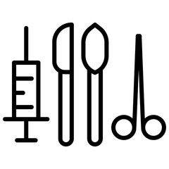 Surgery equipment icon in thin line style vector illustration graphic design