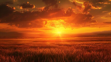 Fototapeta premium Golden field wallpaper