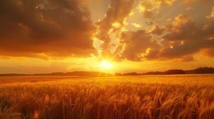 Fototapeta premium Golden field wallpaper