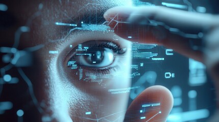 Human Eye with Futuristic Technology Interface