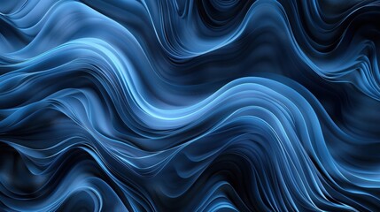 Obraz premium A flowing abstract design in shades of blue, creating a sense of movement and depth.