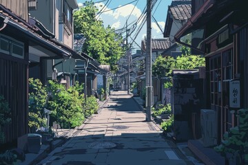 Taking a leisurely stroll through a quaint neighborhood on a calm afternoon. Cozy vibe, Generative AI