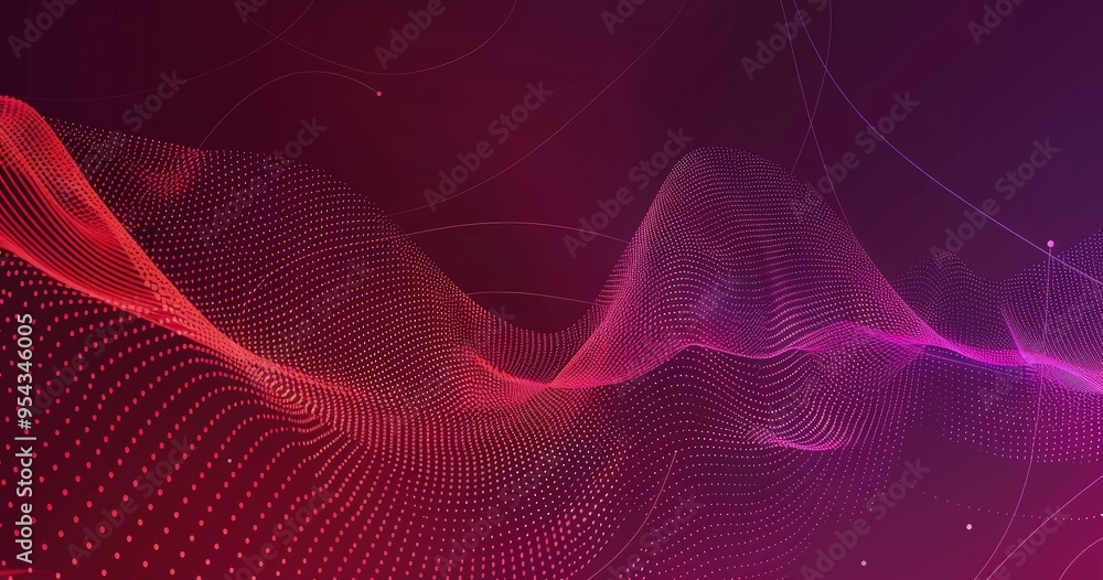 Aufkleber abstract digital wave design with gradient colors and dotted patterns.