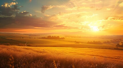 Fototapeta premium golden field wallpaper