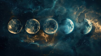 Fototapeta premium Moon phase wallpaper
