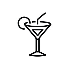 Black line icon for cocktail