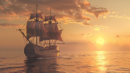 Fototapeta premium ship sailing wallpaper
