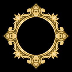 elegant vintage engraved ornament frame with leaves