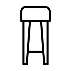 Stool icon in thin line style vector illustration graphic design