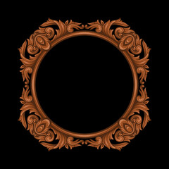 elegant vintage engraved ornament frame with leaves