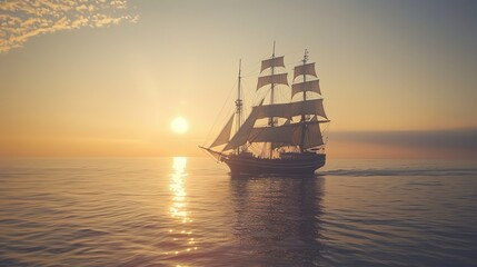 Fototapeta premium Sailing boat wallpaper