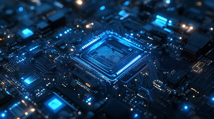 Fototapeta premium Modern technology circuit board texture background design.