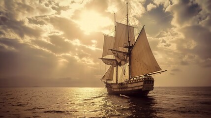 Obraz premium Sailing boat wallpaper