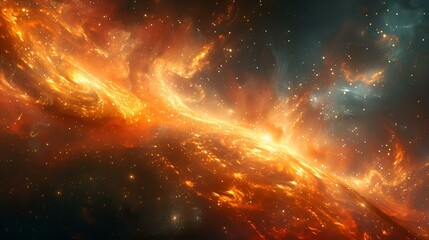 Fototapeta premium a fiery explosion in space. 