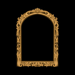 elegant vintage engraved ornament frame with leaves
