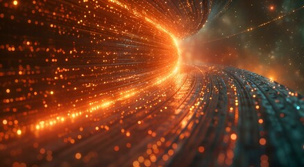 Fototapeta premium a glowing light in a tunnel. 