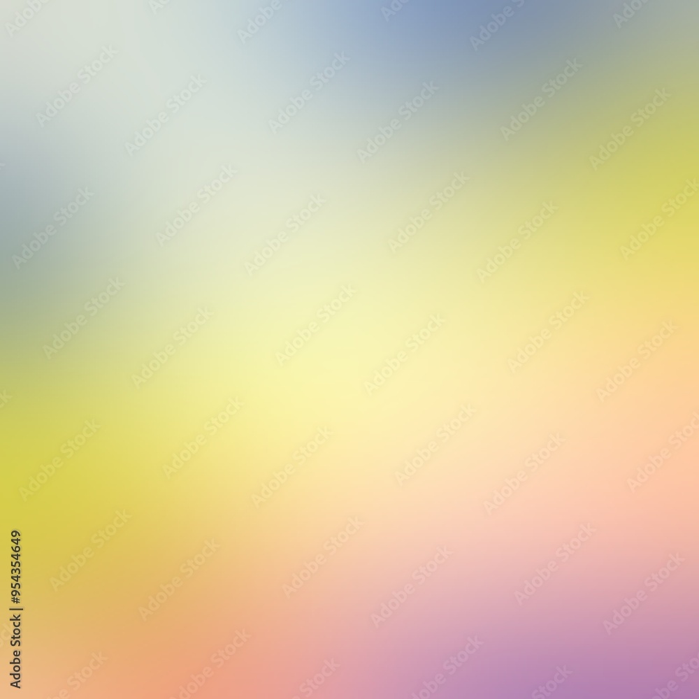 Poster Blue yellow pink lilac color gradient. Light abstract empty backdrop defocus graphic.