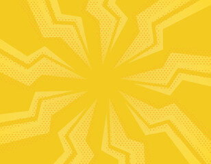 ギザギザラインのアメコミ集中線　黄色