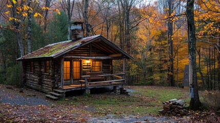 House in the wood wallpaper