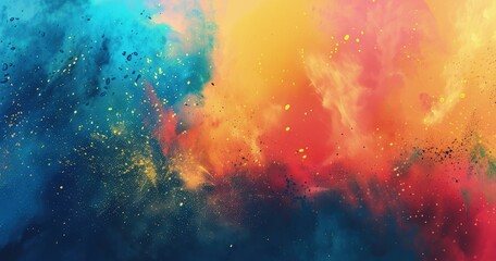 A vibrant abstract artwork featuring a blend of colors and textures.