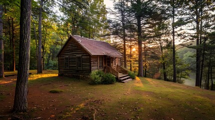 House in the wood wallpaper