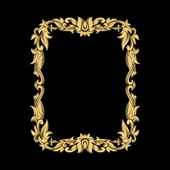 elegant vintage engraved ornament frame with leavesMobile
