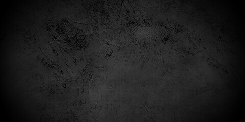 Dark Black wall background texture, old vintage rough charcoal black backdrop texture. Abstract background with black wall surface, interior stucco texture. Black gray satin dark texture.