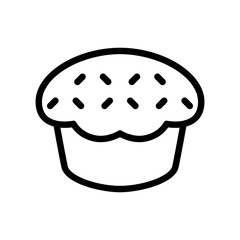 Cupcake icon in thin line style vector illustration graphic design